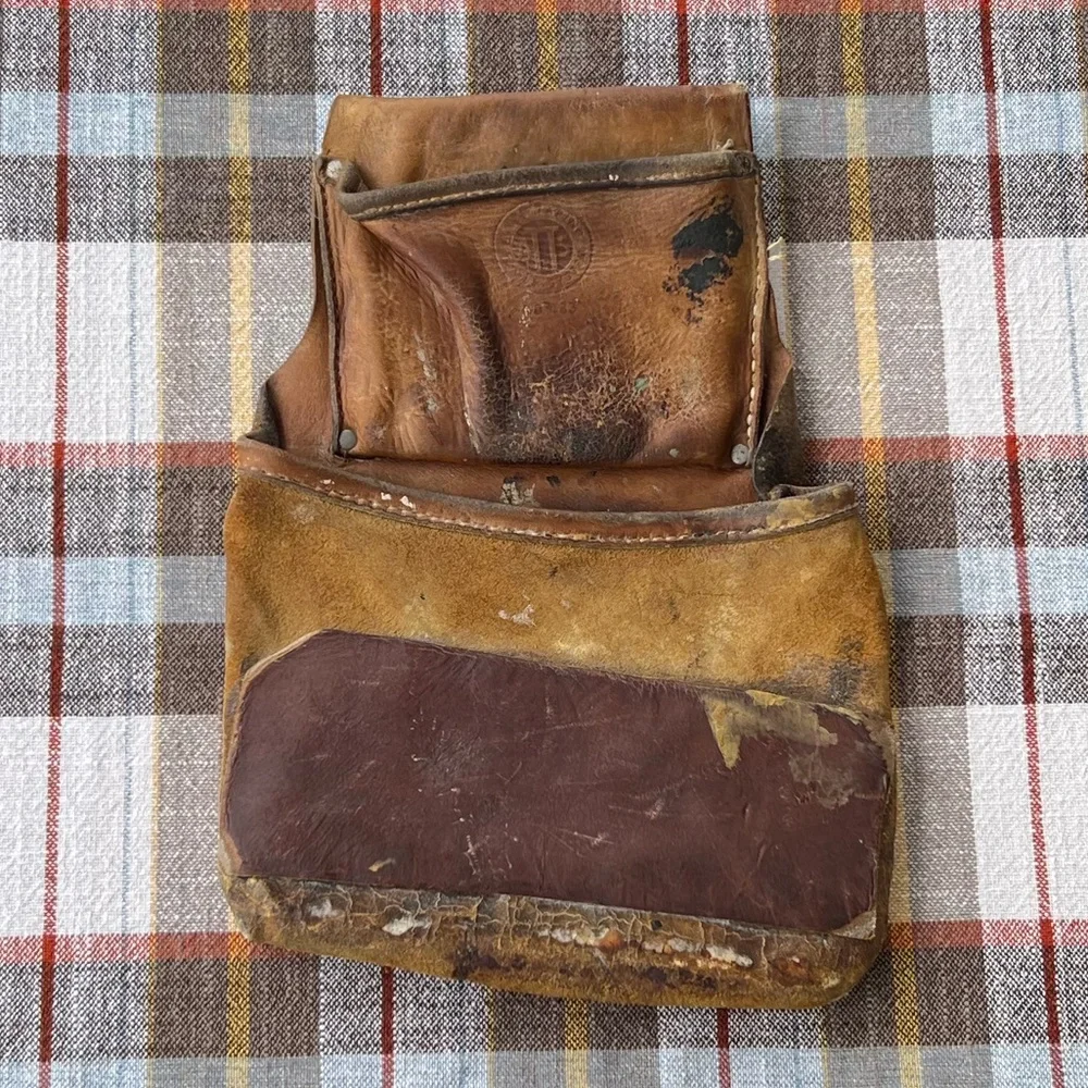 Ames Taping Tools Leather Men's Waist Belt Utility Bag